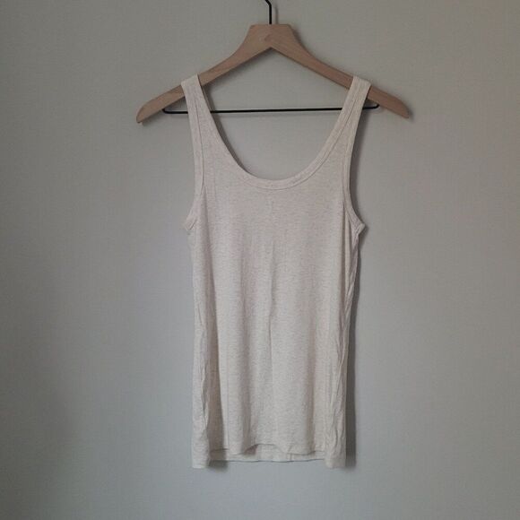 Aerie Real Soft Ribbed Snap Front Tank in Cream Size Medium - Picture 6 of 6